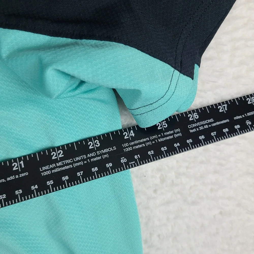 Under Armour The Performance Polo Shirt Mens XL Black Mint Blue Loose Heatgear